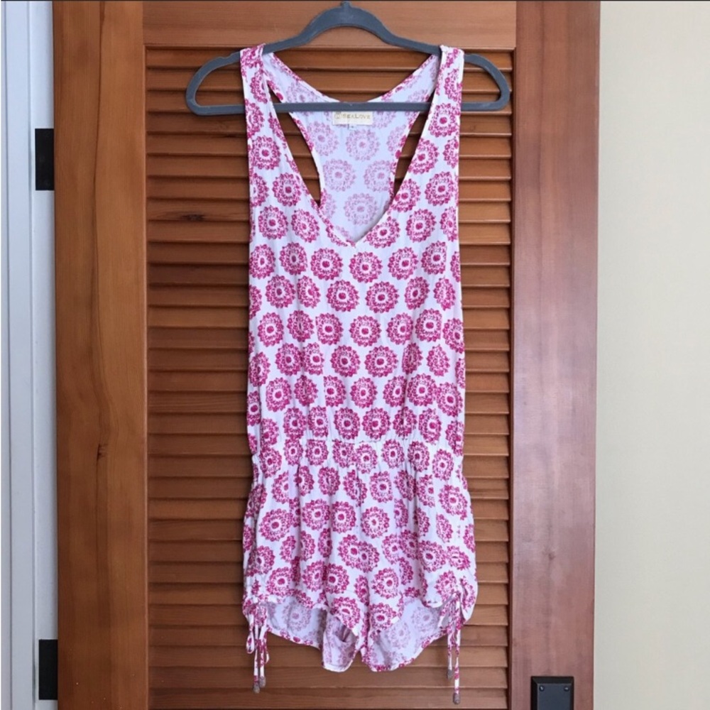 Floral Pink Sleeveless Romper